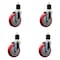 Service Caster 5'' Red Poly Wheel Swivel 1-7/8'' Expanding Stem Caster Set, 4PK SCC-EX20S514-PPUB-RED-178-4 - alternate 1